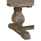 Brown Rustic Recycled Pine Wood Dining Table with Traditional Pedestal Legs | Lovina