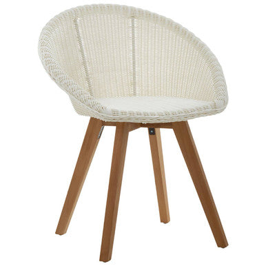 White Rattan Effect Dining Chair | Lovina