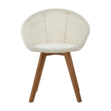 White Rattan Effect Dining Chair | Lovina