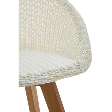 White Rattan Effect Dining Chair | Lovina
