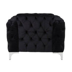 Black Velvet Modern Chesterfield Chair | Madina