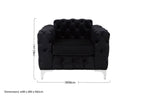 Black Velvet Modern Chesterfield Chair | Madina