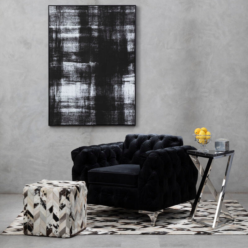 Black Velvet Modern Chesterfield Chair | Madina