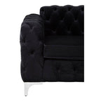 Black Velvet Modern Chesterfield Chair | Madina