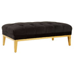Black Velvet Button Tufted Bench | Piermount
