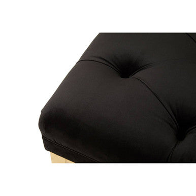 Black Velvet Button Tufted Bench | Piermount