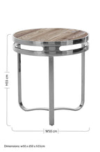 Natural Pine Wood Round Side Table with Silver Metal 3 Curved Leg Base | Richmond