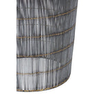 Silver Iron Wire Drum Shaped Side Table with Gold Coloured Lines | Templar