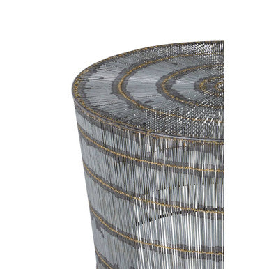 Natural Gold Tone Wireframe Round Coffee Table with Iron Base | Templar