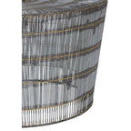 Natural Gold Tone Wireframe Round Coffee Table with Iron Base | Templar