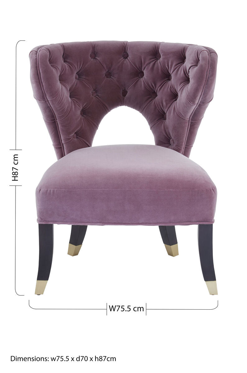 Lilac Velvet Accent Chair | Villi
