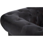 Dark Grey Brown Leather Chesterfield Chair | Victor