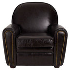 Black Leather Classic Armchair | Victor