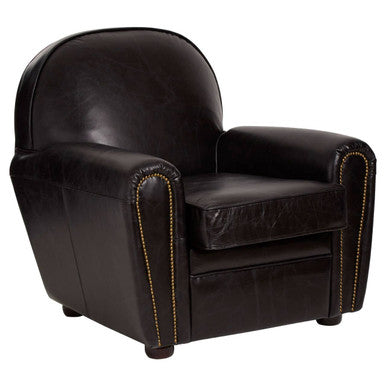 Black Leather Classic Armchair | Victor