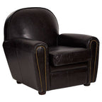 Black Leather Classic Armchair | Victor