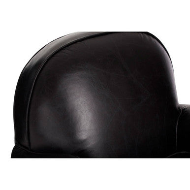 Black Leather Classic Armchair | Victor