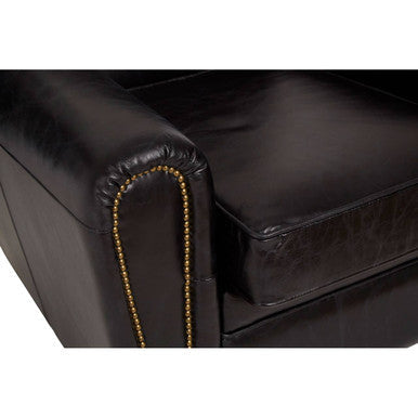 Black Leather Classic Armchair | Victor