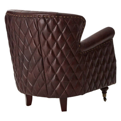 Brown Leather Winged Back Armchair | Victor