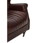 Brown Leather Winged Back Armchair | Victor