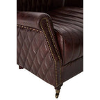 Brown Leather Winged Back Armchair | Victor