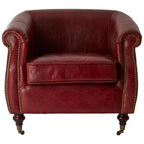 Deep Red Leather Armchair | Victor