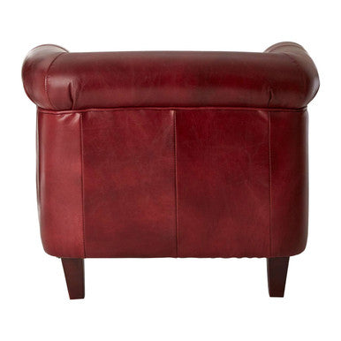 Deep Red Leather Armchair | Victor