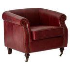 Deep Red Leather Armchair | Victor