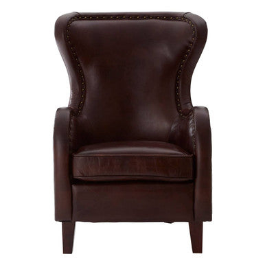 Brown Leather Lounge Chair | Victor