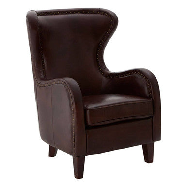 Brown Leather Lounge Chair | Victor