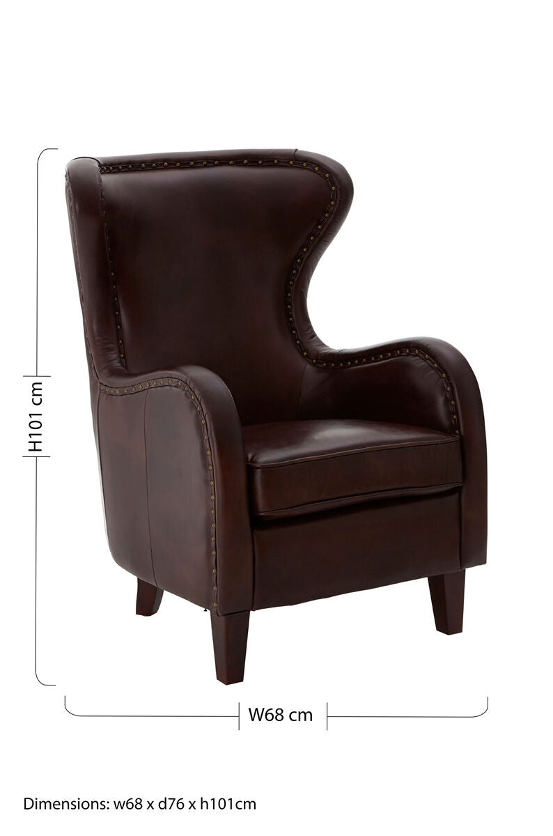 Brown Leather Lounge Chair | Victor
