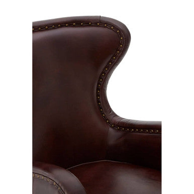 Brown Leather Lounge Chair | Victor