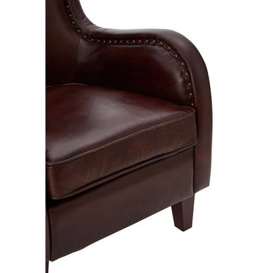 Brown Leather Lounge Chair | Victor