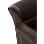 Dark Grey Brown Leather Armchair | Victor