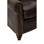 Dark Grey Brown Leather Armchair | Victor