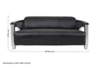 3 Seater Black Leather Sofa | Victor