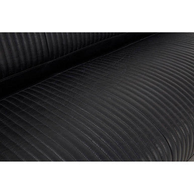 3 Seater Black Leather Sofa | Victor