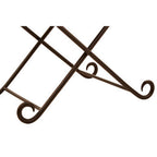 Brown Leather and Iron Folding Stool | Buffalo