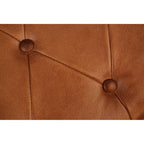 Brown Leather and Iron Folding Stool | Buffalo