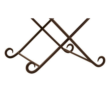 Tan Leather and Iron Folding Stool | Buffalo