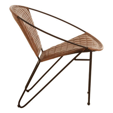Brown Leather Modern Sling Chair | Buffalo