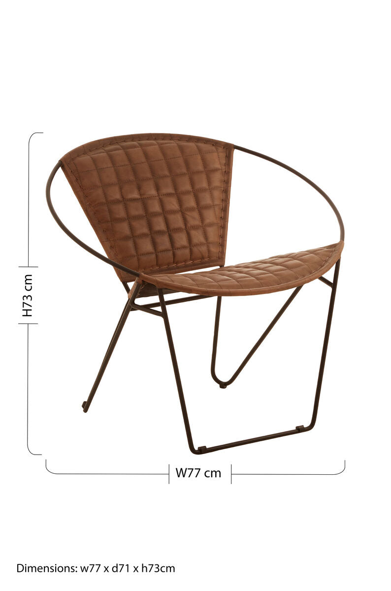 Brown Leather Modern Sling Chair | Buffalo