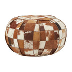 Leather Patchwork Pouffe | Buffalo