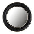 Black Genuine Leather Wide Rim Wall Mirror | Churchill