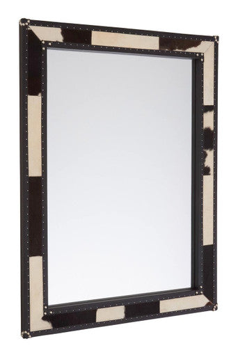 Black and White Genuine Cowhide Wall Mirror | Kensington Townhouse