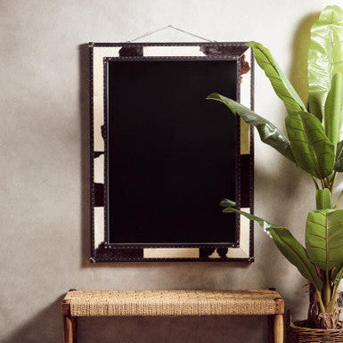 Black and White Genuine Cowhide Wall Mirror | Kensington Townhouse