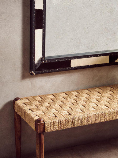 Black and White Genuine Cowhide Wall Mirror | Kensington Townhouse