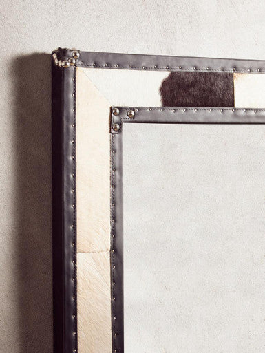 Black and White Genuine Cowhide Wall Mirror | Kensington Townhouse