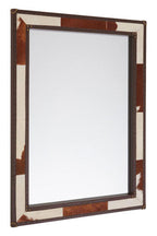 Brown and White Genuine Cowhide Wall Mirror | Kensington Townhouse