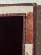 Brown and White Genuine Cowhide Wall Mirror | Kensington Townhouse