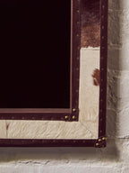 Brown and White Genuine Cowhide Wall Mirror | Kensington Townhouse